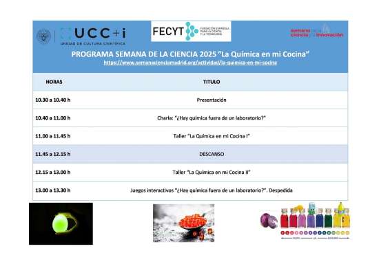 Prograna Semana de la Ciencia 2005. Unidad de Cultura Científica. 